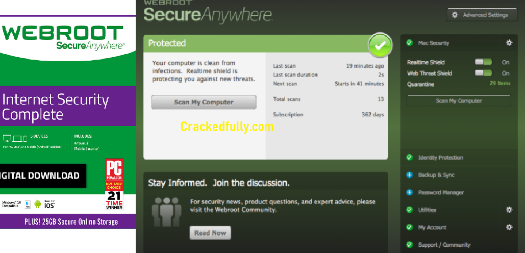 Download gratuito di Webroot SecureAnywhere