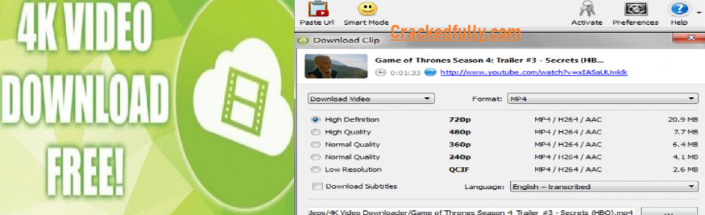 4k video downloader 4.1 2.2075 license key